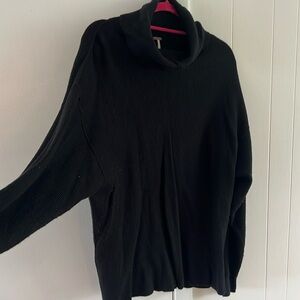 Free People Black Tunic Knit Turtleneck